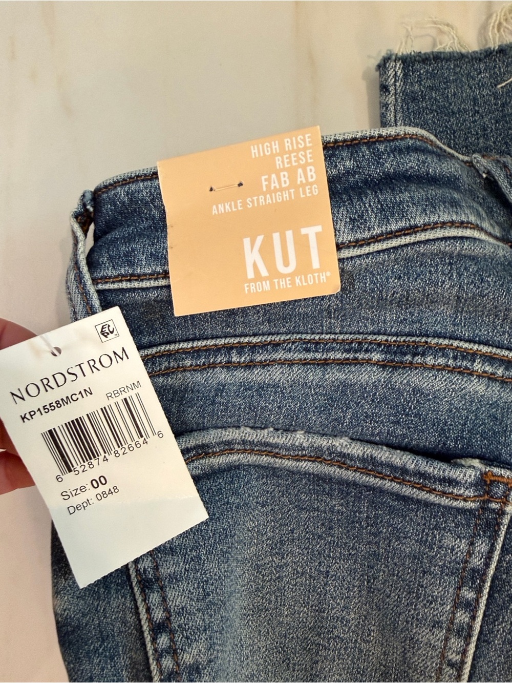 Kut from the Kloth Light Blue High-Rise Ankle Straight Jeans